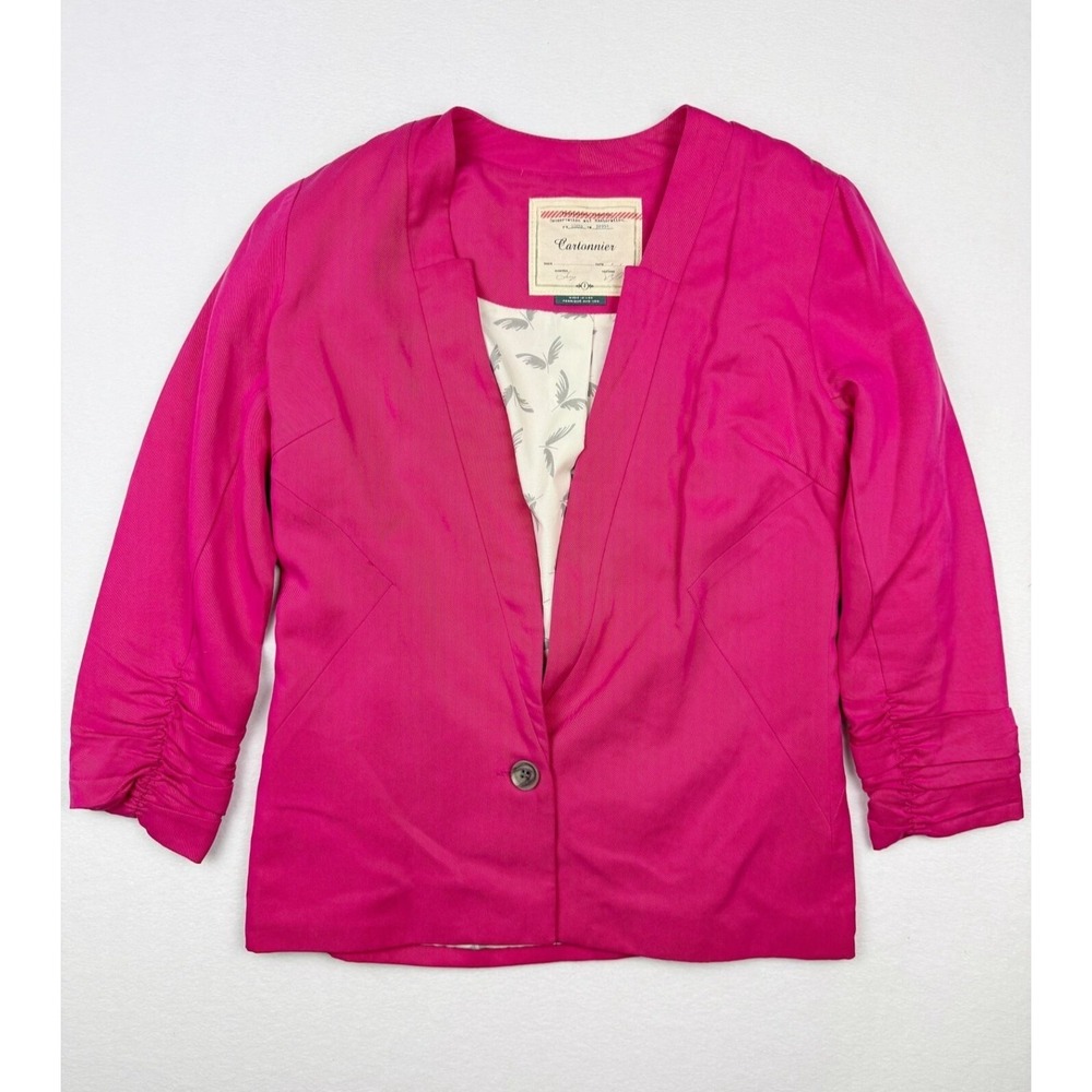 Cartonnier Hot Pink Blazer One Button Jacket Size 2 Womens USA made